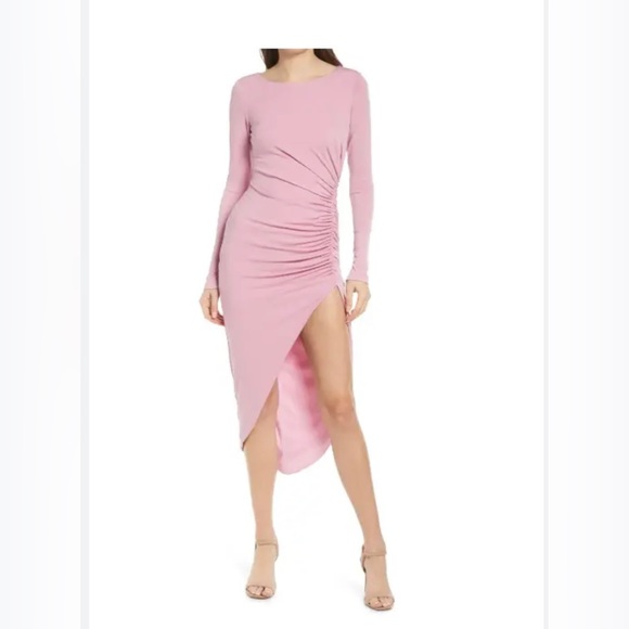 Mary Kay Dresses & Skirts - 🩷Summer Sale 🩷NEW KATIE MAY & SHAKER RUCHED LONG SLEEVE  MIDI PINK MAUVE DRESS